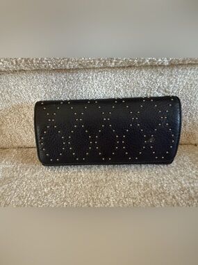 Vera Bradley Black Pebbled Leather Micro-Stud Wallet